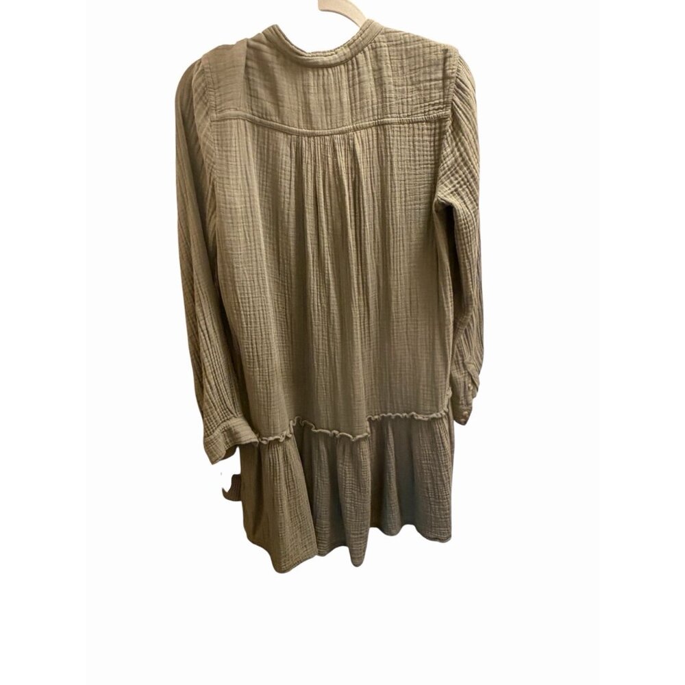 Anthropologie Maeve Katie Textured Gauze Utility Drop Waist Dress Size 12 - Picture 3 of 5